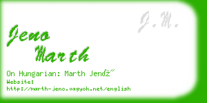 jeno marth business card